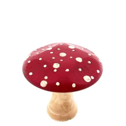 Holz Fliegenpilz, rot/weiß, 9x10cm, Mangoholz