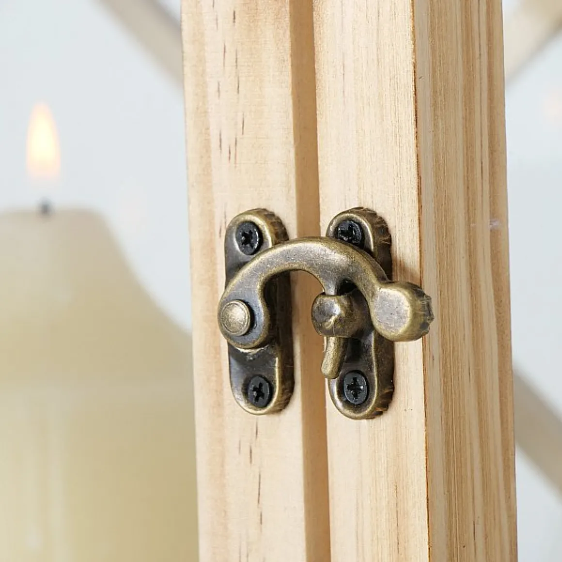 Holz Laterne Moritz mit Metalldach und Juteseil, 31x22cm, Boltze