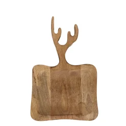 Holz Schneidebrett mit Geweih, Holzbrett Geweih, 35x22cm, Mars & More
