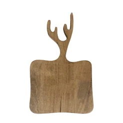 Holz Schneidebrett mit Geweih, Holzbrett Geweih, 35x22cm, Mars & More