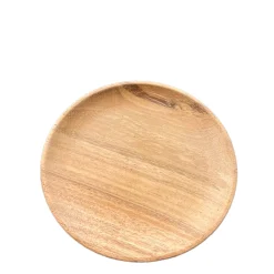 Holz Untersetzer rund, kleiner Holzteller natur mit kleinem Rand, Ø11cm, Akazienholz