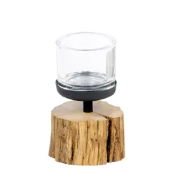 Holz Windlicht Balance, Naturholz Windlicht für Teelichte, 13cm, WMG Grünberger