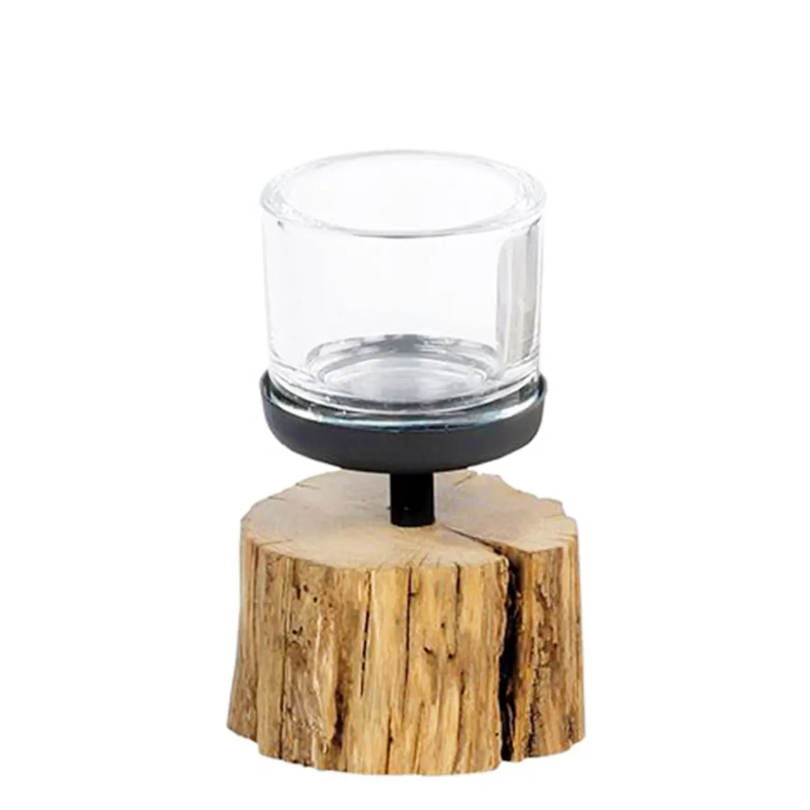 Holz Windlicht Balance, Naturholz Windlicht für Teelichte, 13cm, WMG Grünberger