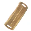 Holzbrett Akazie, Serviertablett mit 2 Eingriffe, 70x22cm