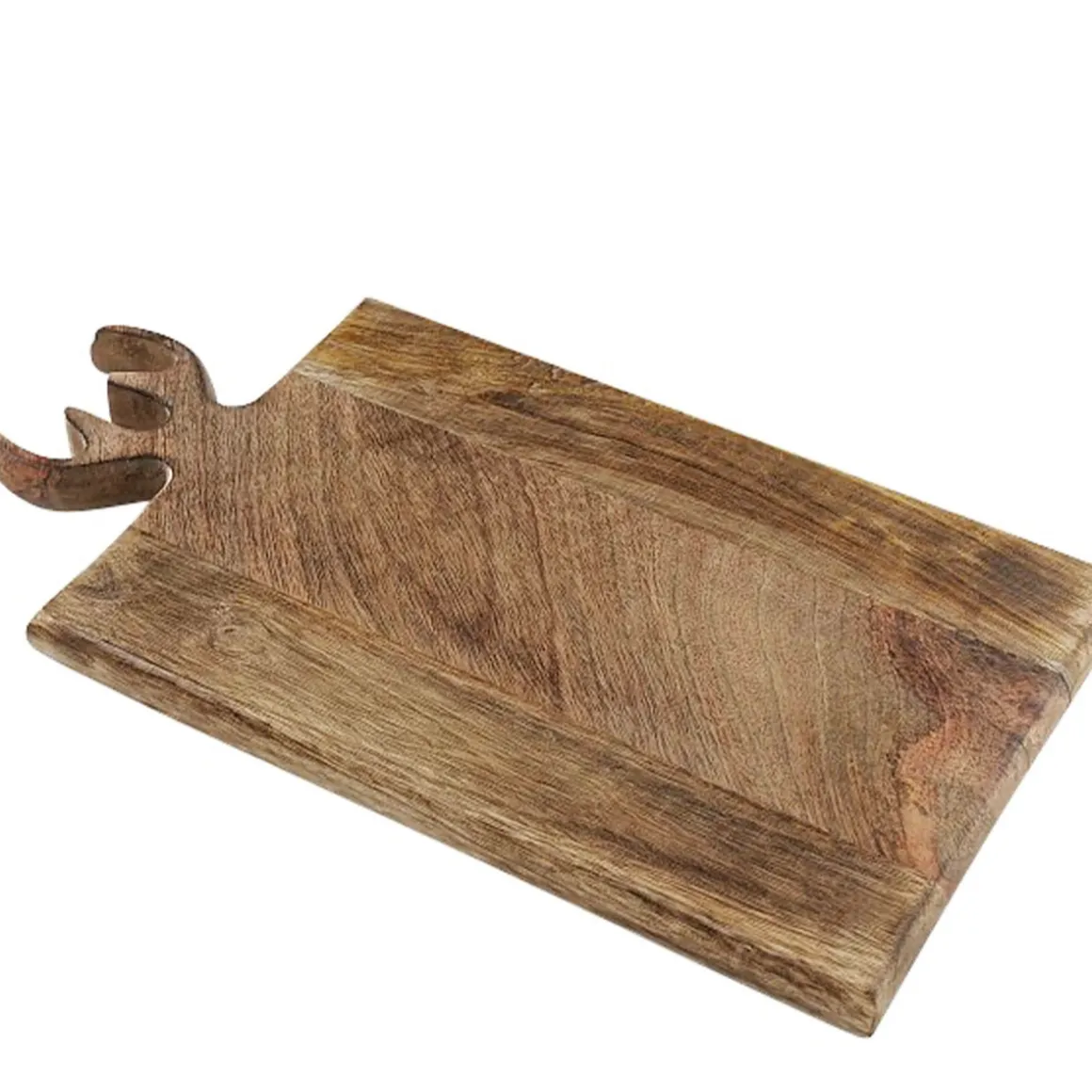 Holzbrett Hirsch Vaasa, Holz Schneidebrett mit Geweih, 22x40cm, Mangoholz, Boltze Home Collections