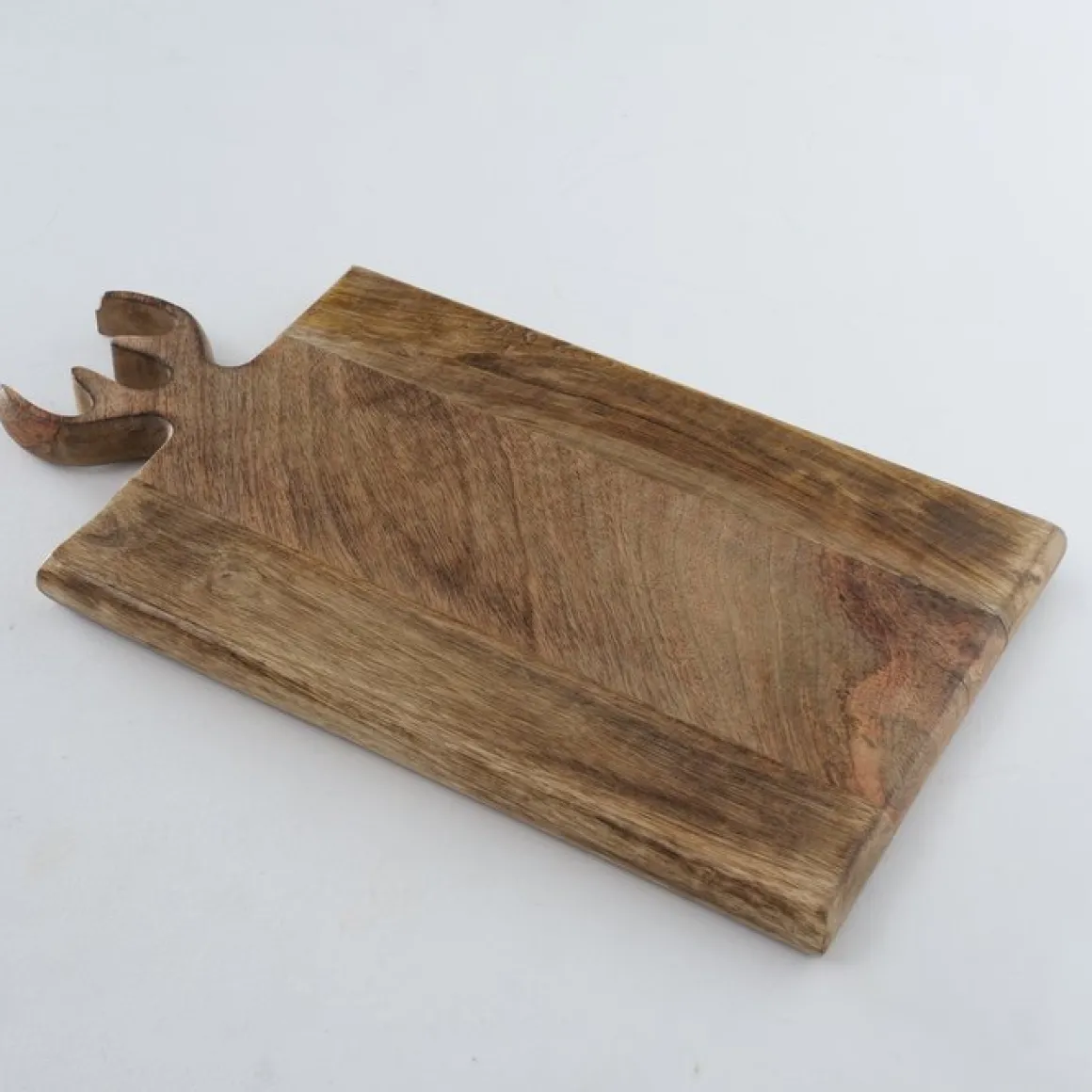 Holzbrett Hirsch Vaasa, Holz Schneidebrett mit Geweih, 22x40cm, Mangoholz, Boltze Home Collections