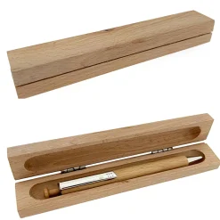 Holzkugelschreiber mit passendem Holzetui, 17x3cm, Point/Set