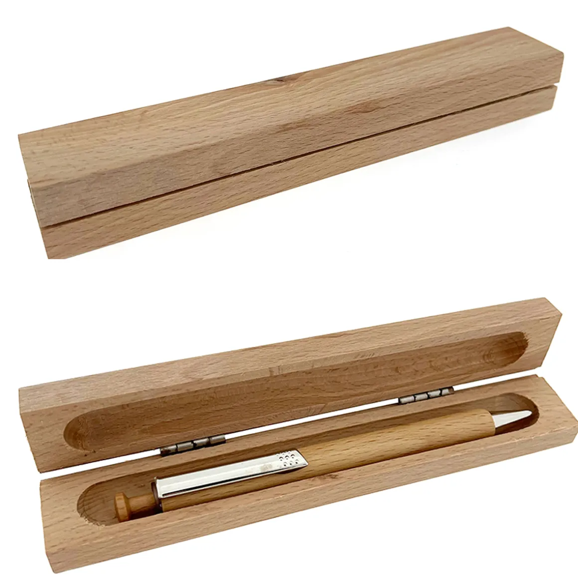 Holzkugelschreiber mit passendem Holzetui, 17x3cm, Point/Set