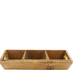 Holzschale mit 3 Fächer used look, recycelt, 57x18cm, DIJK Natural Collections