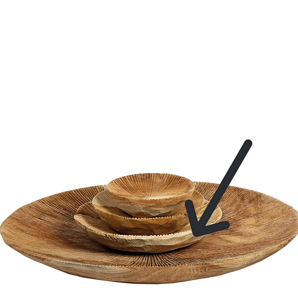 Holzschale Benoa Teak unfinish, rustikale Naturholzschale mit Maßerung, Ø20cm, WMG Grünberger