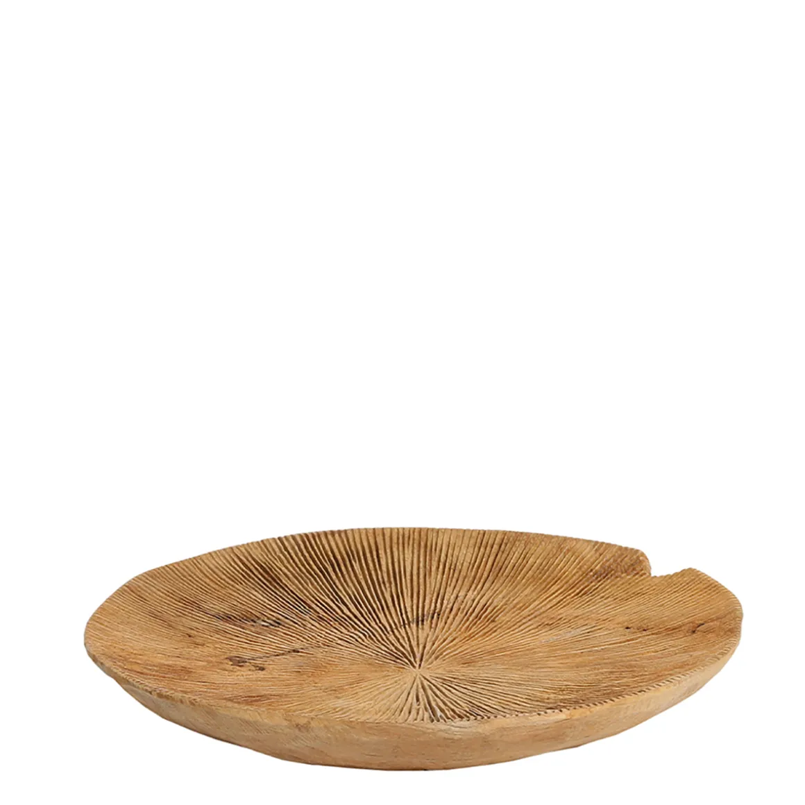 Holzschale Benoa Teak unfinish, rustikale Naturholzschale mit Maßerung, Ø35cm, WMG Grünberger