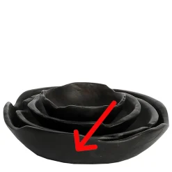 Holzschale Teak Organic black, rustikale schwarze Naturholzschale, Ø30cm, WMG Grünberger