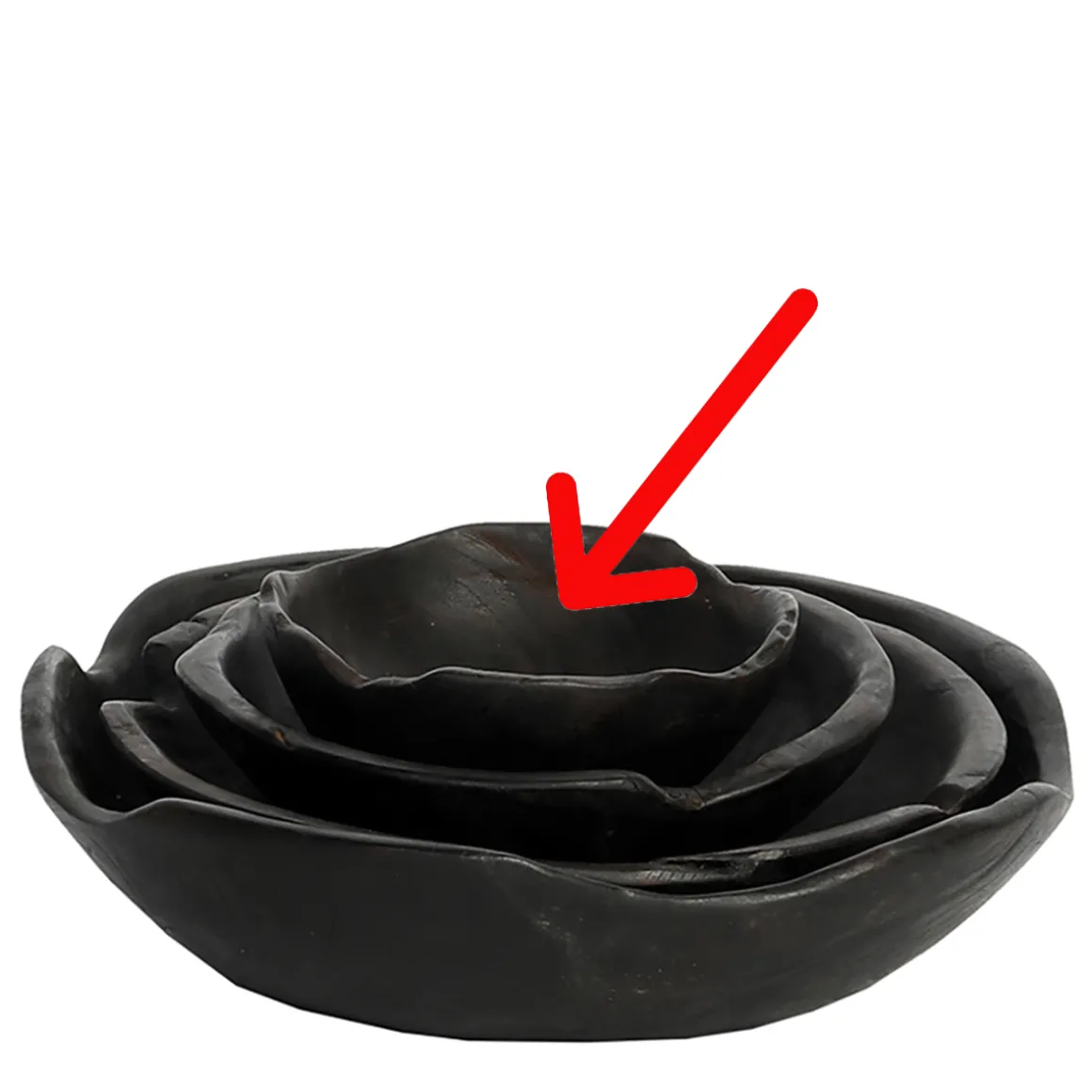 Holzschale Teak Organic black, rustikale schwarze Naturholzschale, Ø15cm, WMG Grünberger