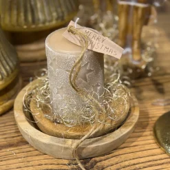 Holzschale Teak unfinish, rustikale Naturholzschale, Ø15cm, WMG Grünberger