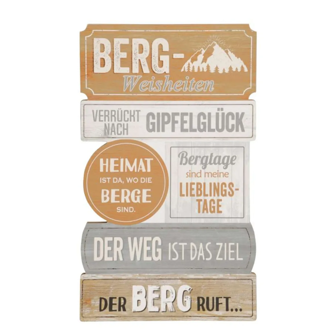 Holzschild Bergweisheiten used look, Wandschild mit Berg Sprüche, 30x50cm, Posiwio
