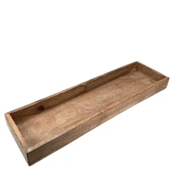 Holztablett, langes schmales Tablett aus Mangoholz, rechteckig lang, 49cm