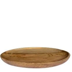 Holzteller rund, Schale mit kleinem Rand aus Mangoholz, kleiner Platzteller, Ø22cm