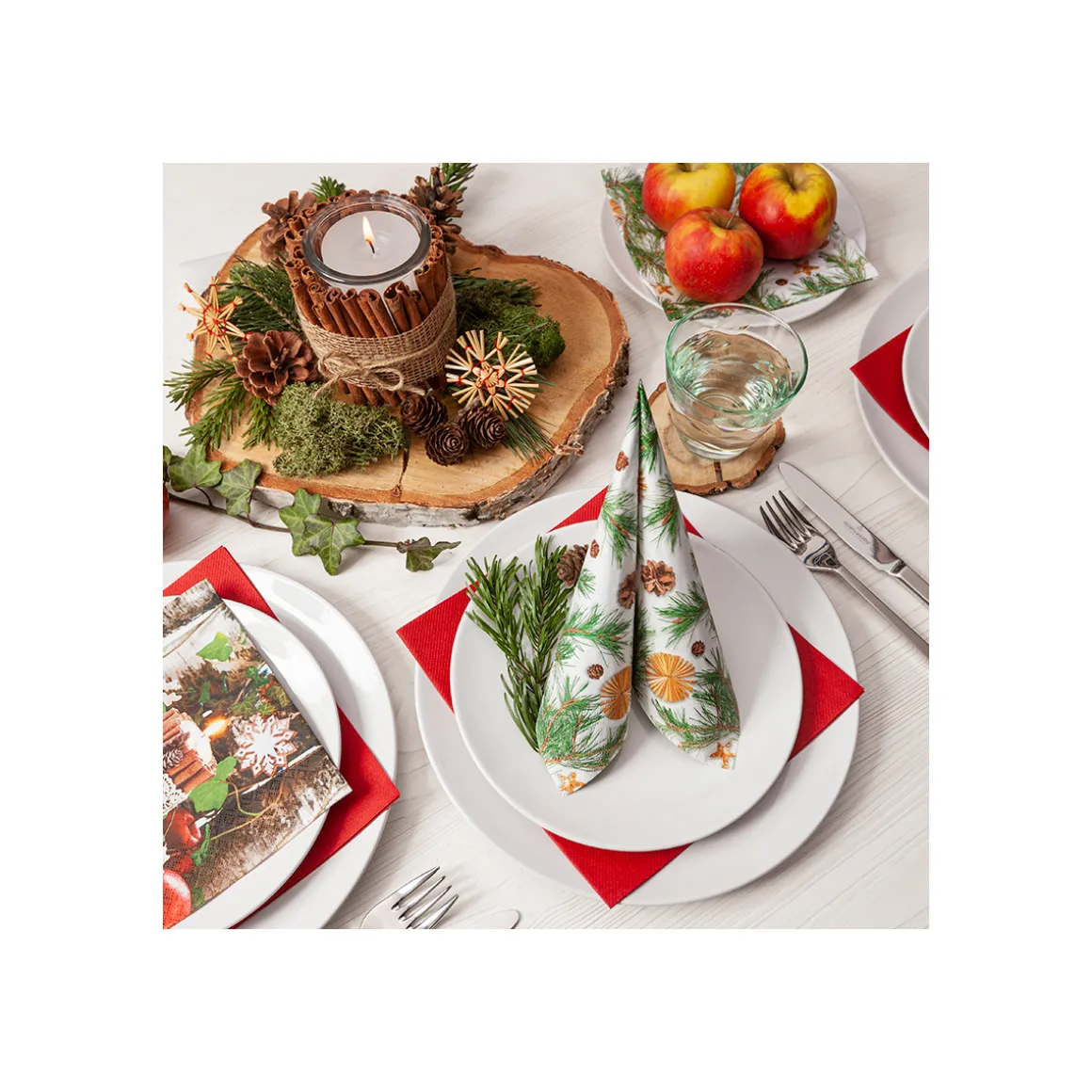 Home Fashion Papierservietten Weihnachten Pinien, Pine and more, 33x33cm