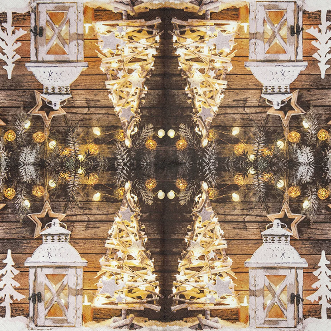 Home Fashion Papierservietten Weihnachten Landhaus weiß, Bright Christmas, 33x33cm