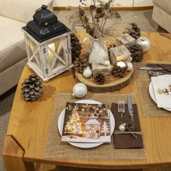 Home Fashion Papierservietten Weihnachten Landhaus weiß, Bright Christmas, 33x33cm