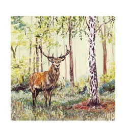 Home Fashion Papierservietten Hirsch im Wald, Wild Deer, Lunch 33x33cm