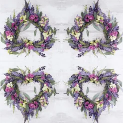 Home Fashion Papierservietten Herz aus Blumen, Lovely Wreath, 33x33cm