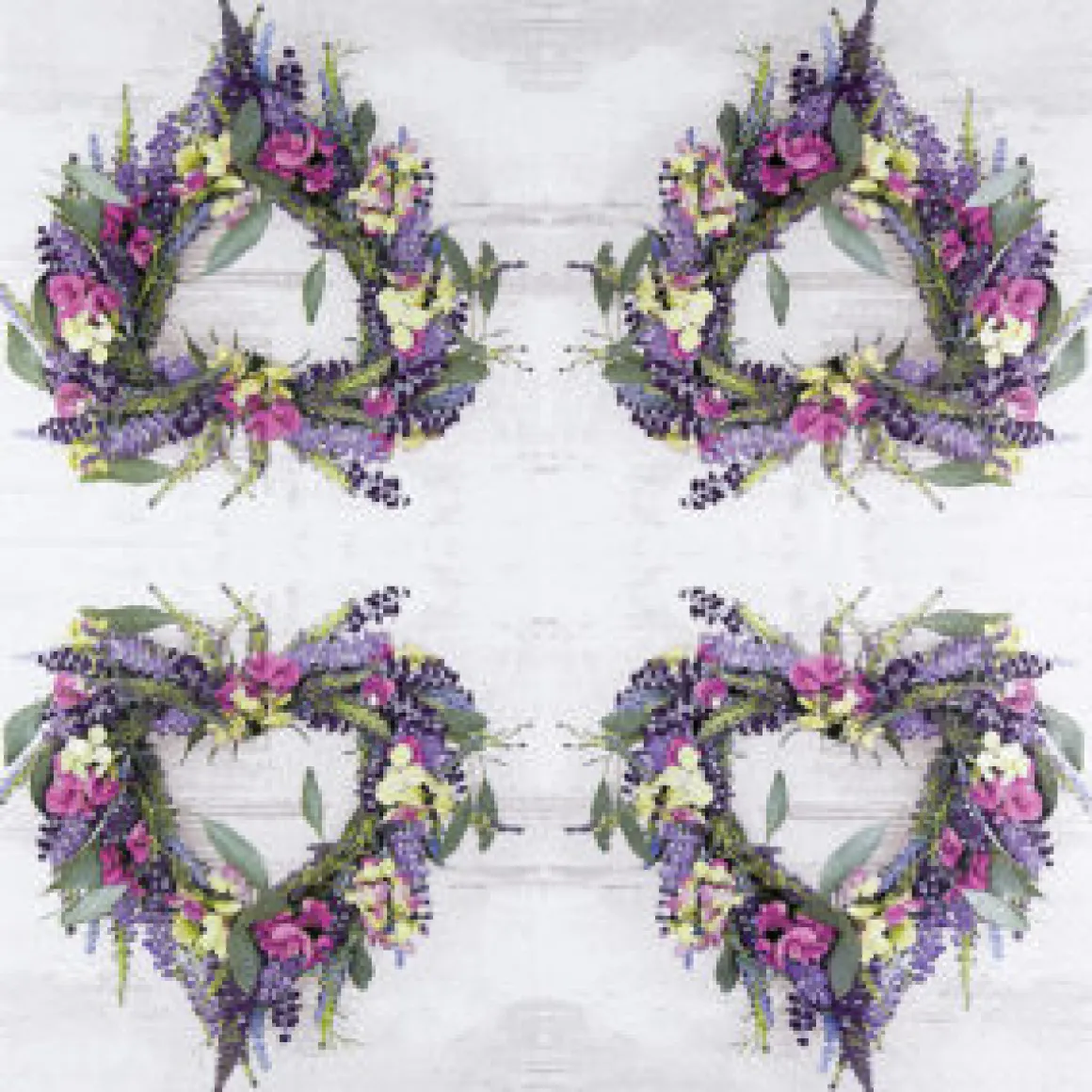 Home Fashion Papierservietten Herz aus Blumen, Lovely Wreath, 33x33cm