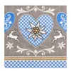Home Fashion Papierservietten Landhaus, Hirsch und Edelweiß, Warm Welcome, 33x33cm