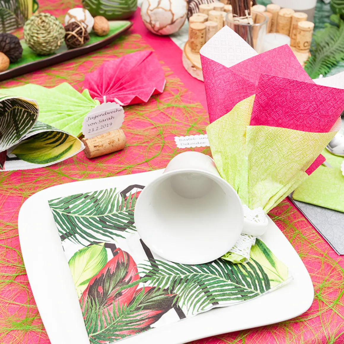 Home Fashion Papierservietten grün, einfarbig grün, 33x33cm