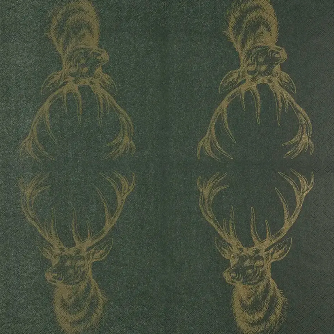 Home Fashion Papierservietten goldener Hirsch, grün, 33x33cm