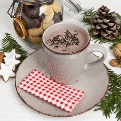 Home Fashion Papierservietten Karo rot, rot-weiß kariert, 25x25cm