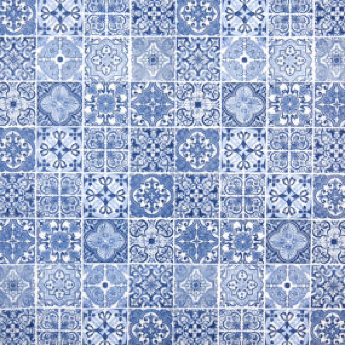 Home Fashion Papierservietten blau-weißes Fliesenmuster, Tiles, 33x33cm