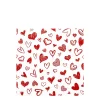 Home Fashion Papierservietten Herzen rot, Herzen überall, 25x25cm