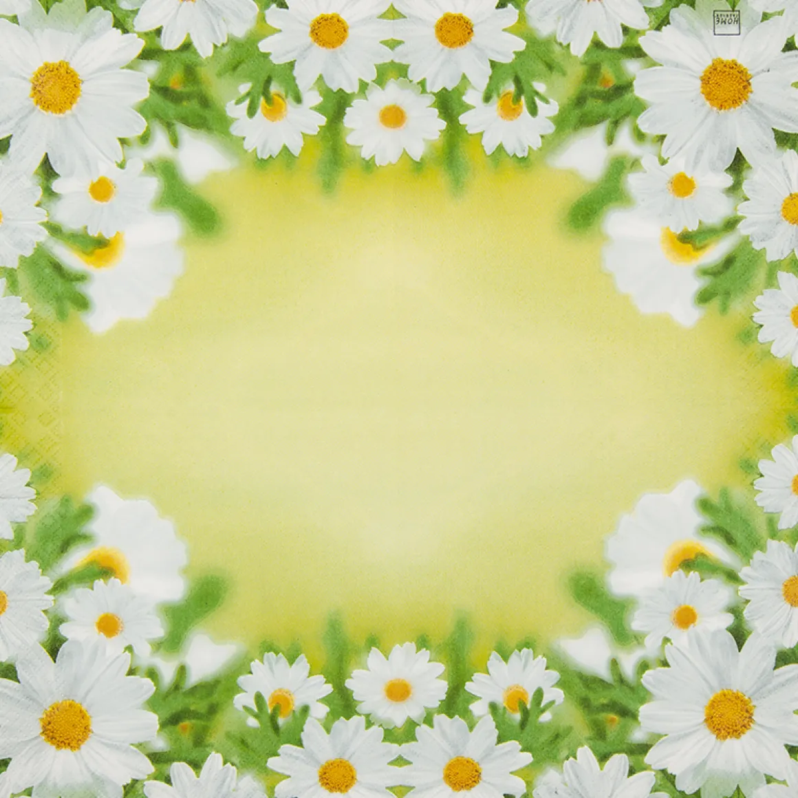 Home Fashion Papierservietten Wiesenblumen, weiße Margeriten, 25x25cm