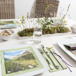 Home Fashion Papierservietten Bergwiese, Lunch 33x33cm