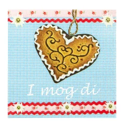 Home Fashion Papierservietten I mog di, Lebkuchenherz und Edelweiß, 33x33cm