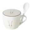 Jumbobecher Mountains Ski, Henkelbecher mit Löffel und Deckel, 600ml, Boltze Home Collections