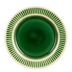Keramik Teller Elice, Speiseteller mit Relief, grün-beige, Ø27cm, Mica Decorations