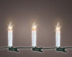 Kerzenbeleuchtung Strang, Flamme, 15 LED, 560cm, Lumineo