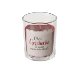 Kerzenglas Mitbringsel mit Spuch, 4 versch. Motive, 7x6cm, Boltze Home Collections