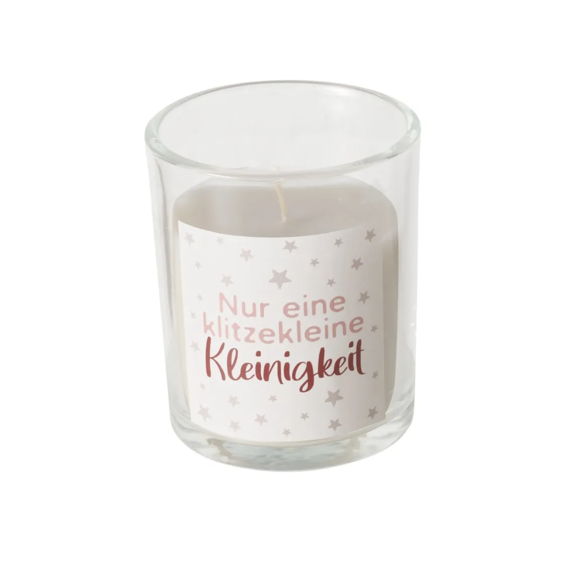 Kerzenglas Mitbringsel mit Spuch, 4 versch. Motive, 7x6cm, Boltze Home Collections