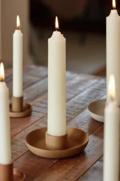 Kerzenhalter für 3,8cm Stabkerzen, Kerzenschale cognac, Ø13cm, Ib Laursen