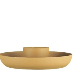 Kerzenhalter für 3,8cm Stabkerzen, Kerzenschale mustard, Ø13cm, Ib Laursen