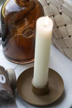 Kerzenhalter für 3,8cm Stabkerzen, Kerzenschale mustard, Ø13cm, Ib Laursen