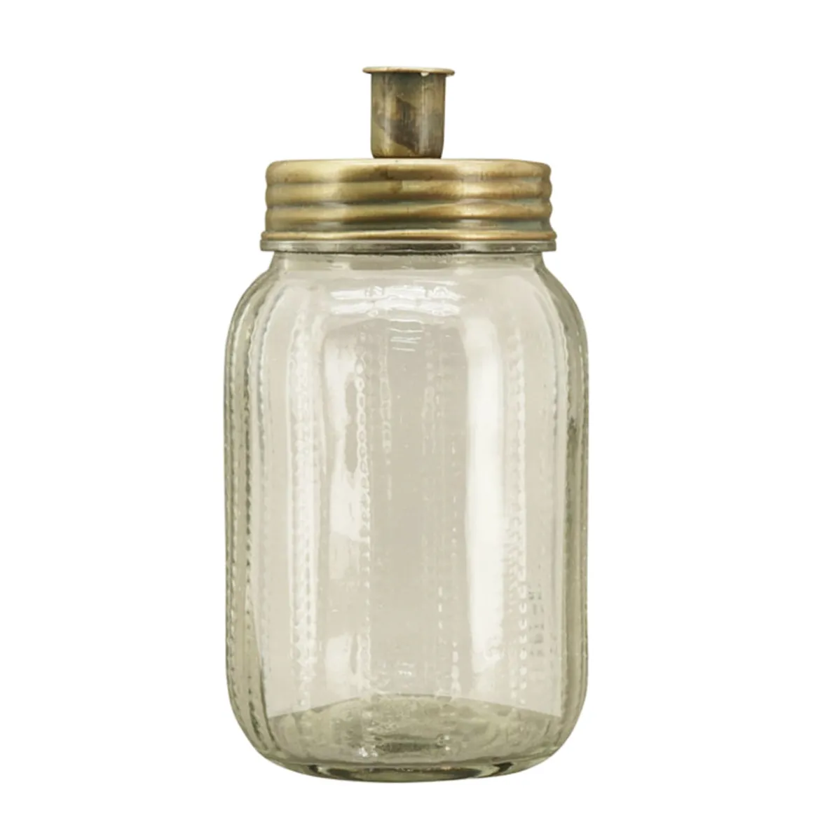 Kerzenhalter für Stabkerzen, Glaswindlicht Messing, Kerzenhalter-Glas, 20cm