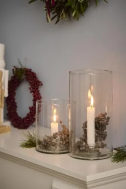 Kerzenhalter Glas mit Einsatz für 2,2cm Kerze, 15x12cm, Ib Laursen