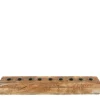 Kerzenhalter Holz Antik, Holzbalken, Holzleiste für 9 Stabkerzen, 58cm