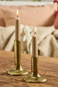 Kerzenhalter Midelt gold, schlanker rustikaler Kerzenständer gold, 14cm, Ib Laursen