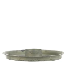Kerzenhalter Simplycity, Zink Kerzenhalter, Teelichthalter grau used look, Ø15cm, Ib Laursen