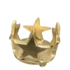 Kerzenhalter Sterne gold, Metall Kerzenhalter rund, 10x7cm, Cor Mulder